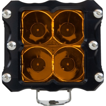 Heretic Studio - Heretic Studio 6-Series Quattro Spot Light - Black with Amber Lens - 52214