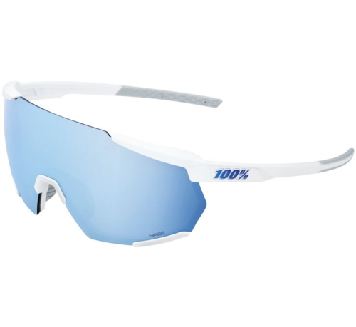 100% - 100% Racetrap 3.0 Sunglasses - 60004-00001 - Matte White / HiPer Blue Mirror Lens - OSFM