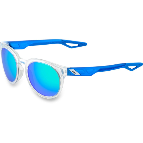 100% - 100% Campo Sunglasses - 61026-010-45 - Clear/Green Mirror