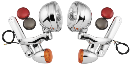 Namz - Namz Passing Lamps with Brackets and Bullet Turn Signals - Chrome/Chrome - LLC-PLBTS-CC-E