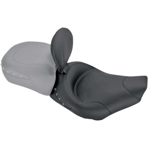 Mustang - Mustang Wide Studded Solo Seat with Driver Backrest - Black Studs - 79102