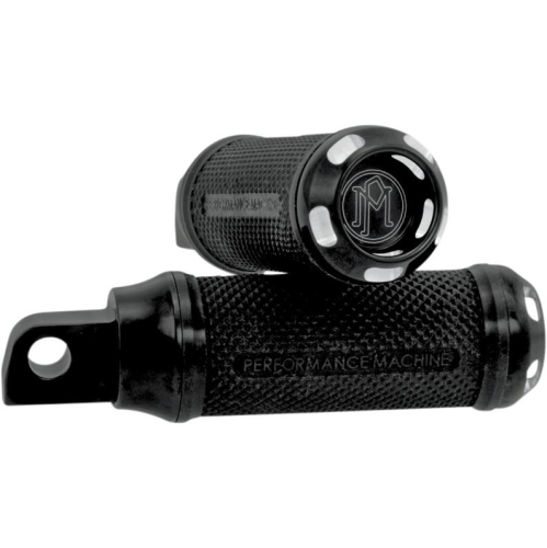 Performance Machine - Performance Machine Apex Footpegs with Straight Male Mount - Black - 0035-1097-BM