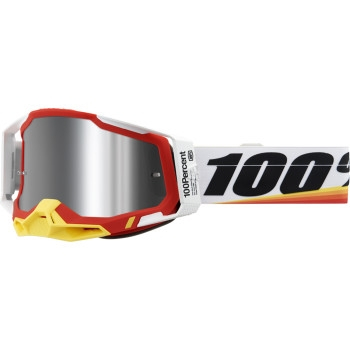 100% - 100% Racecraft 2 Arsham Red Goggles - 50010-00016 - Arsham Red/White/Orange/Yellow/Silver Lens - OSFM