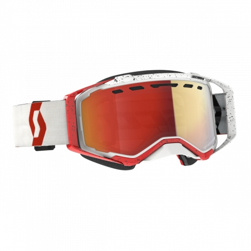 Scott USA - Scott USA Prospect Snow Cross Goggles - 278603-1030341 - White/Red / Light Sensitive Red Chrome Lens - OSFM