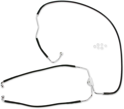 Drag Specialties - Drag Specialties Standard Length Front Stainless Steel Brake Line Kit - Black Vinyl - 691183-BLK