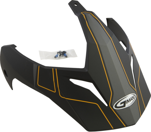 G-Max - G-Max Visor with Screws for GM-11/S Expedition Helmets - Matte Black/Hi-Vis Orange - G011093