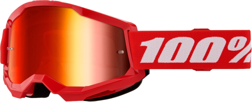 100% - 100% Strata 2 Goggles - 50028-00018 - Red/Mirror Red Lens - OSFM