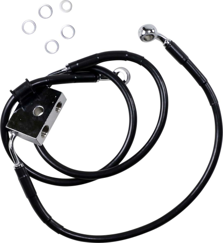 Drag Specialties - Drag Specialties Extended Length Stainless Steel Front Brake Line Kit - +10in. - Black Vinyl - 1741-5311
