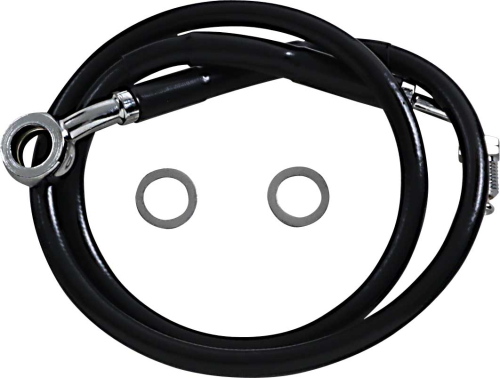 Drag Specialties - Drag Specialties Extended Stainless Steel Front Brake Line Kit - Black Vinyl Coated - 29-1/2in. - 1741-5834