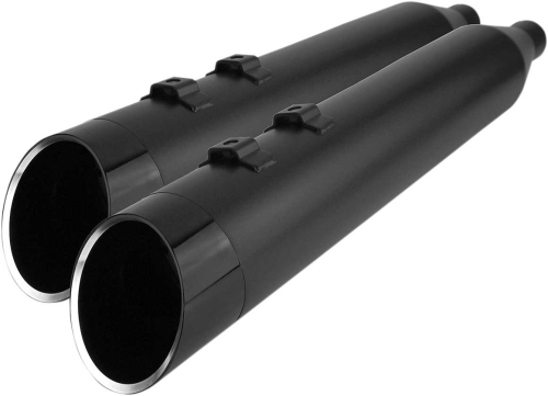 Khrome Werks - Khrome Werks 4.50in. HP-Plus Slip-On Muffler - Black with Black Edge Billet Tip End Caps - 202855