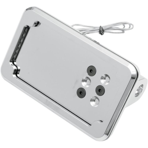 Cycle Visions - Cycle Visions In Close Vertical License Plate Holder with Plate Light - Chrome - CV-4606L