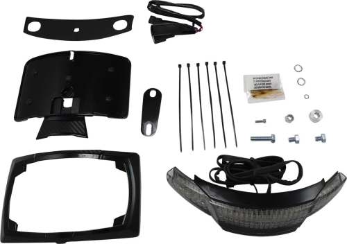 Ciro - Ciro Tail Light and License Plate Mount - Black with Clear Smoked Lens - 40052