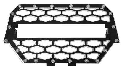 ModQuad - ModQuad Front Grill with Light Bar Cutout - Black/Silver - RZR-FGL-1K-BLK