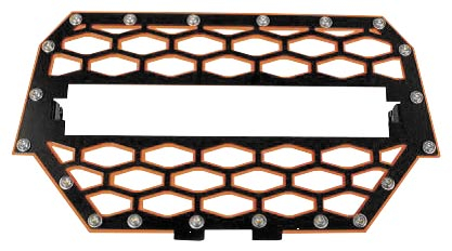 ModQuad - ModQuad Front Grill with Light Bar Cutout - Black/Orange - RZR-FGL-1K-OR