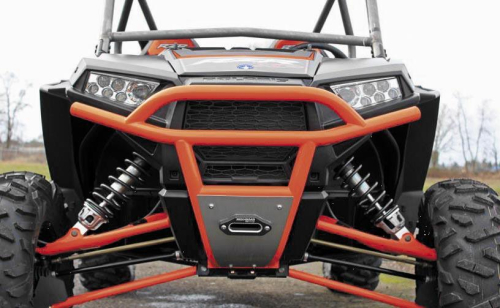 ModQuad - ModQuad Xtreme Bumper with Skid Plate and Fairlead - Orange - RZR-FBW-1K-OR