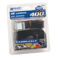 Highland - Highland Cam Buckle Tie Down with Hooks - 1in. x 12ft. - 1034400