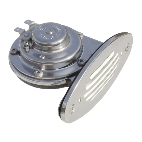 Schmitt & Ongaro Marine - Schmitt &amp; Ongaro Mini SS Single Drop-In Horn w/SS Grill - 12V Low Pitch