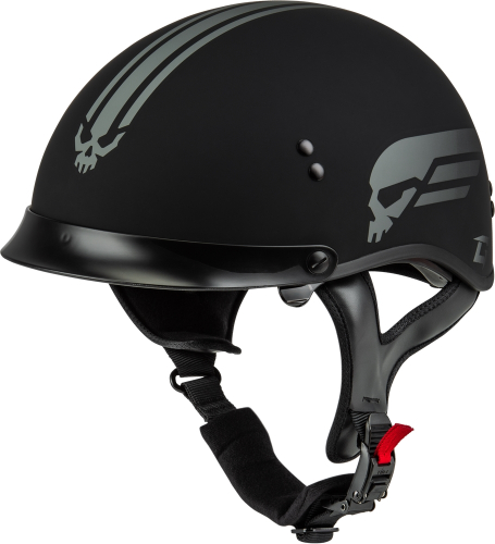 G-Max - G-Max HH-65 Retribution Helmet with Peak - H96511816 - Matte Black/Silver - Large