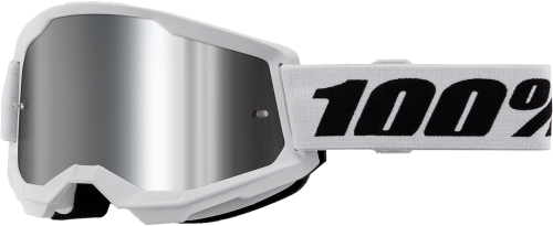 100% - 100% Strata 2 Goggles - 50028-00019 - White/Mirror Silver Lens - OSFM