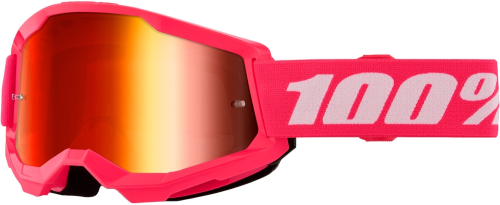 100% - 100% Strata 2 Junior Goggles - 50032-00011 - Pink/Mirror Red Lens - OSFM