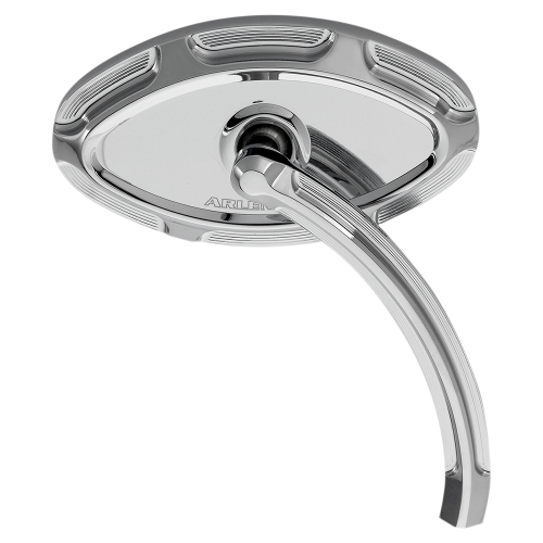 Arlen Ness - Arlen Ness Beveled Cats Eye Short Stem Billet Mirror - Right - Chrome - 13-133
