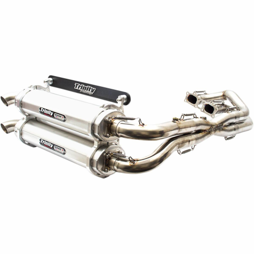 Trinity Racing - Trinity Racing Stage 5 Dual Exhaust System - Brushed Muffler - TR-4119D