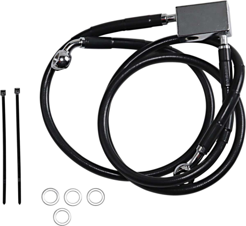Drag Specialties - Drag Specialties Extended Stainless Steel Rear Brake Line Kit - Black Vinyl Coated - 36 1/2in. - 640221-3BLK