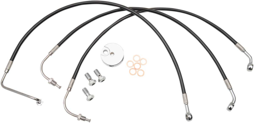 LA Choppers - LA Choppers Black Vinyl-Coated Stainless Steel Brake Line Kit - 12in.-14in. Ape Hangers - LA-8006B13B