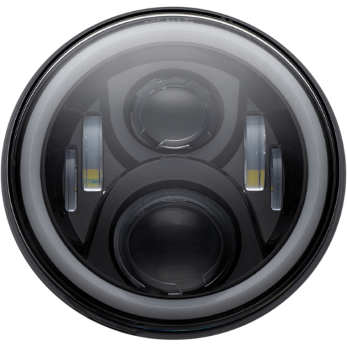 Custom Dynamics - Custom Dynamics 7in. LED Halo Headlamp with Mounting Ring - Black - CD-7-13-B