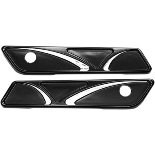 Carl Brouhard Designs - Carl Brouhard Designs Elite Series Saddlebag Hinge Covers - Spiro Series - Black - SBL001B