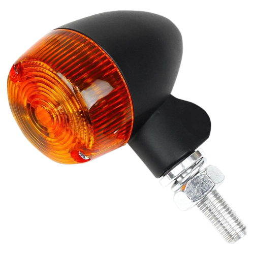 K&S Technologies - K&S Technologies Black Satin Aluminum Marker LED Lights - Round #1 with Amber Lens - Two Wire - 26-8320BK