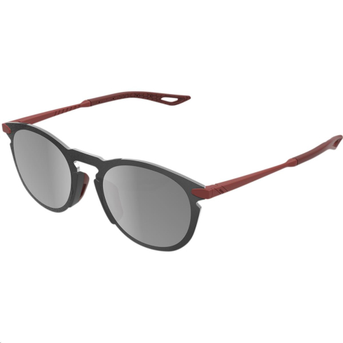 100% - 100% Legere Round Sunglasses - 61040-392-76 - Soft Tact Crimson/Hiper Silver Mirror Lenss - OSFA