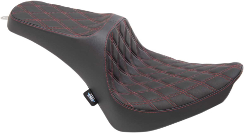 Drag Specialties - Drag Specialties Predator III Seat - Double Diamond - Red Thread - 0802-1361