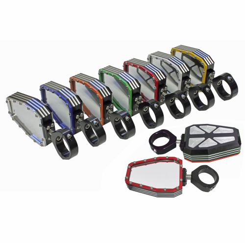 ModQuad - ModQuad Billet Diamond Side Mirrors with Bezel - 1 3/4in. - Yellow - R-SIDE-BEZ-Y