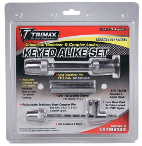 Trimax - Trimax Premium Coupler Lock - Keyed-Alike Stainless Steel Universal Lock Set - SXTM3123