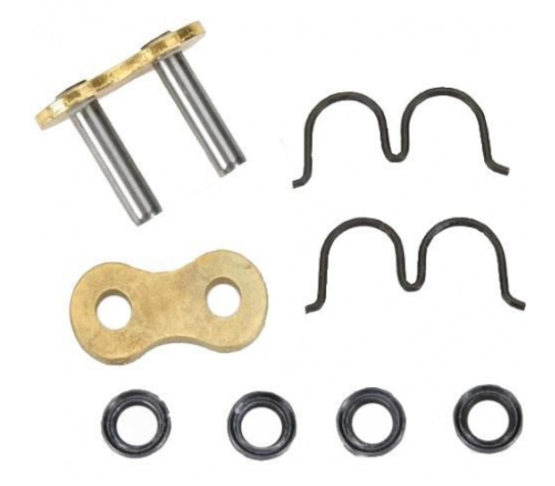EK Chain - EK Chain Rivet Connecting Link for 525 ZVX3 Series Chain - Gold - EK 525ZVX3 CL GLD RVT MLJ