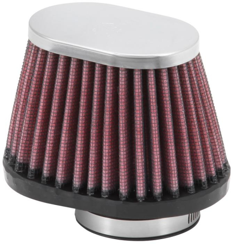 K&N Engineering - K&N Engineering Universal Oval Air Filter - Chrome End Cap - RC-2450