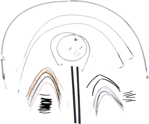 Burly Brand - Burly Brand Extended Cable/Brake Line Kit for 16in. Gorilla Handlebars - Stainless Steel - B30-1056