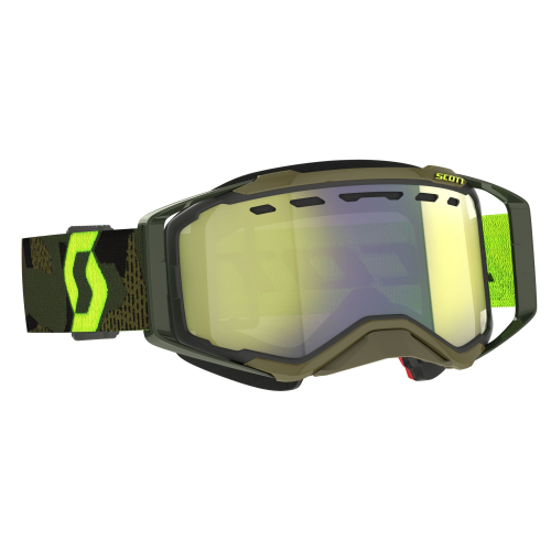 Scott USA - Scott USA Prospect Snowcross Goggles - 272846-7701335 - Khaki Green/Yellow Chrome Lens - OSFM
