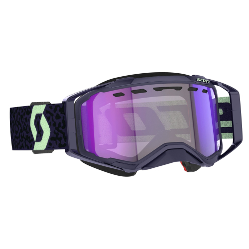 Scott USA - Scott USA Prospect Snowcross Light Sensitive Goggles - 278603-7696307 - Dark Purple/Mint Green/Blue Chrome Lens - OSFM