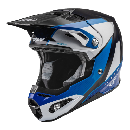 Fly Racing - Fly Racing Visor for Formula Helmets - XL/2XL - Prime Blue/White/Blue Carbon - 73-47104L