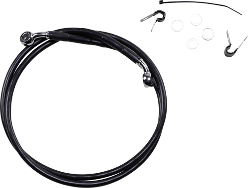 Drag Specialties - Drag Specialties Extended Stainless Steel Front Brake Line Kit - Black Vinyl Coated - 51 3/4in. - 660310-10BLK