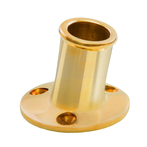 Whitecap - Whitecap Top-Mounted Flag Pole Socket Polished Brass - 3/4" ID