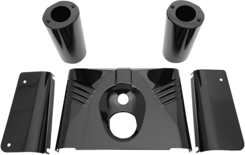 Drag Specialties - Drag Specialties 5-Piece Fork Tin - Ribbed - Black - 0411-0144