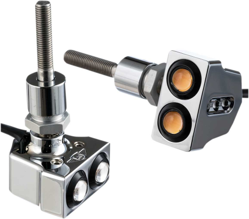 Joker Machine - Joker Machine Rat Eye LED Dual Mirror Mount Turn Signals - Chrome - 05-216C