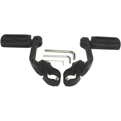 Rivco Products - Rivco Products Highway Pegs with 5in. Mounting Arms - Black with Ribbed Pegs - MV110MB