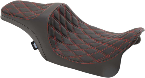 Drag Specialties - Drag Specialties Predator III Seat - Double Diamond - Red Thread - 0801-1116