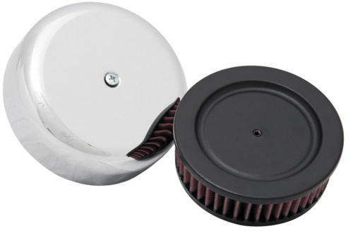 K&N Engineering - K&N Engineering Custom Air Cleaner Assembly for 40-45mm Mikuni Air Filter - 6in, Dia. Chrome Bonnet Style - ML-092B