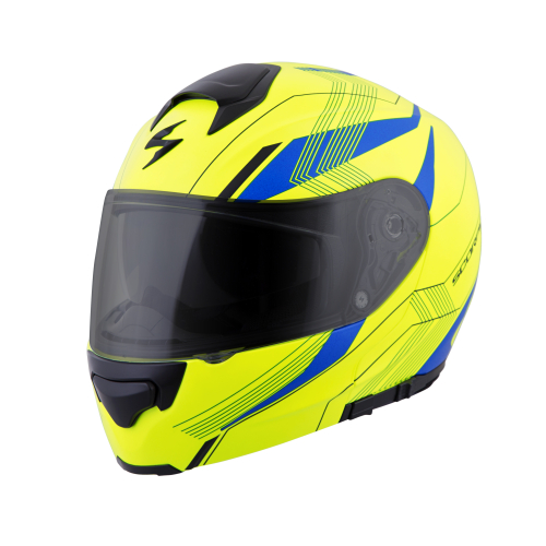 Scorpion - Scorpion EXO-GT3000 Sync Helmet - 300-1234 - Neon/Blue - Medium