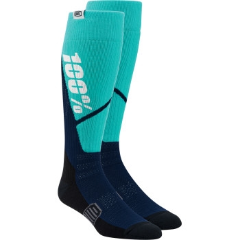 100% - 100% Hi Side Performance Moto Socks - 20053-00004 - Steel/Navy - LG-XL
